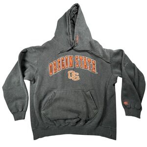 Vintage Coliseum OSU Oregan State Gray Long Sleeve Pullover Hoodie DISTRESSED